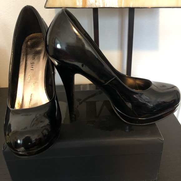 Black Patent leather Steve Madden platform heels 8 - Picture 1 of 4